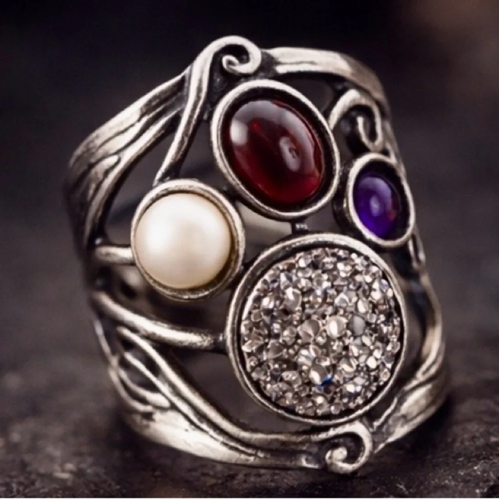 Artisan Israeli Sterling Silver Statement Ring ✨ DIDAE Modernist Design